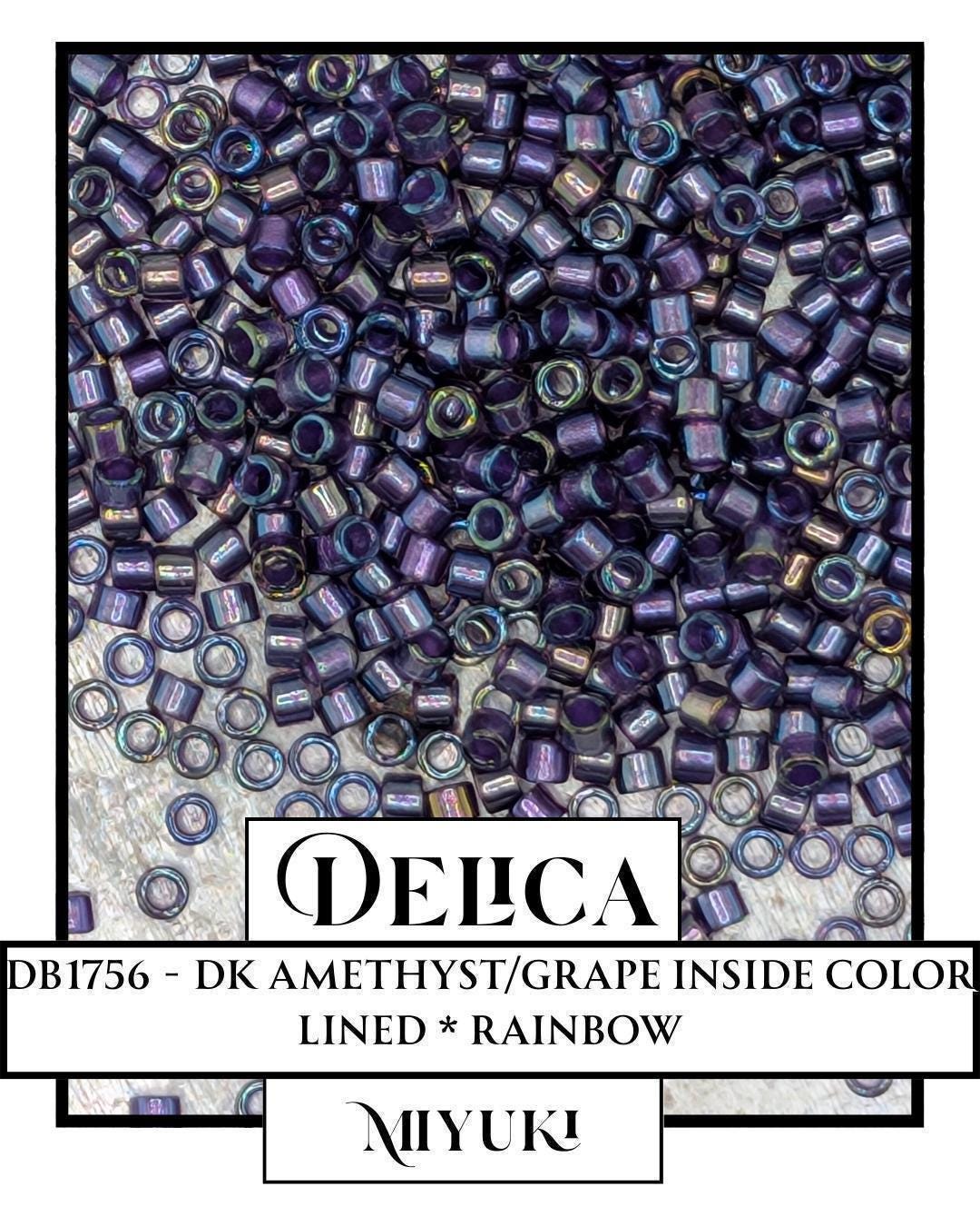 Miyuki Delica Beads - Dark Amethyst Glass Seed Beads 11/0 Size, 7g Resealable Bag