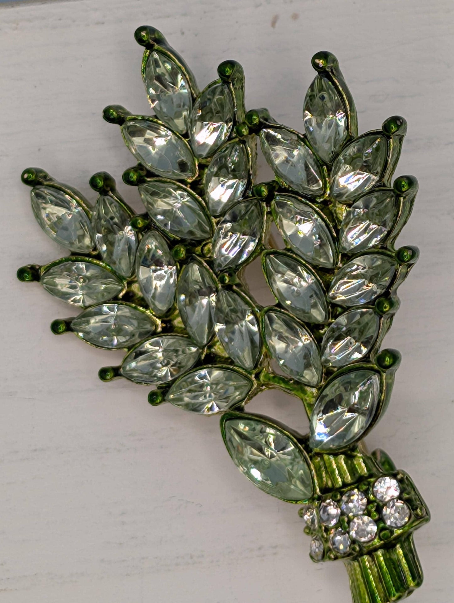Crystal Bamboo Brooch - Gold Plated Decorative Pin with Sparkling Cubic Zirconia