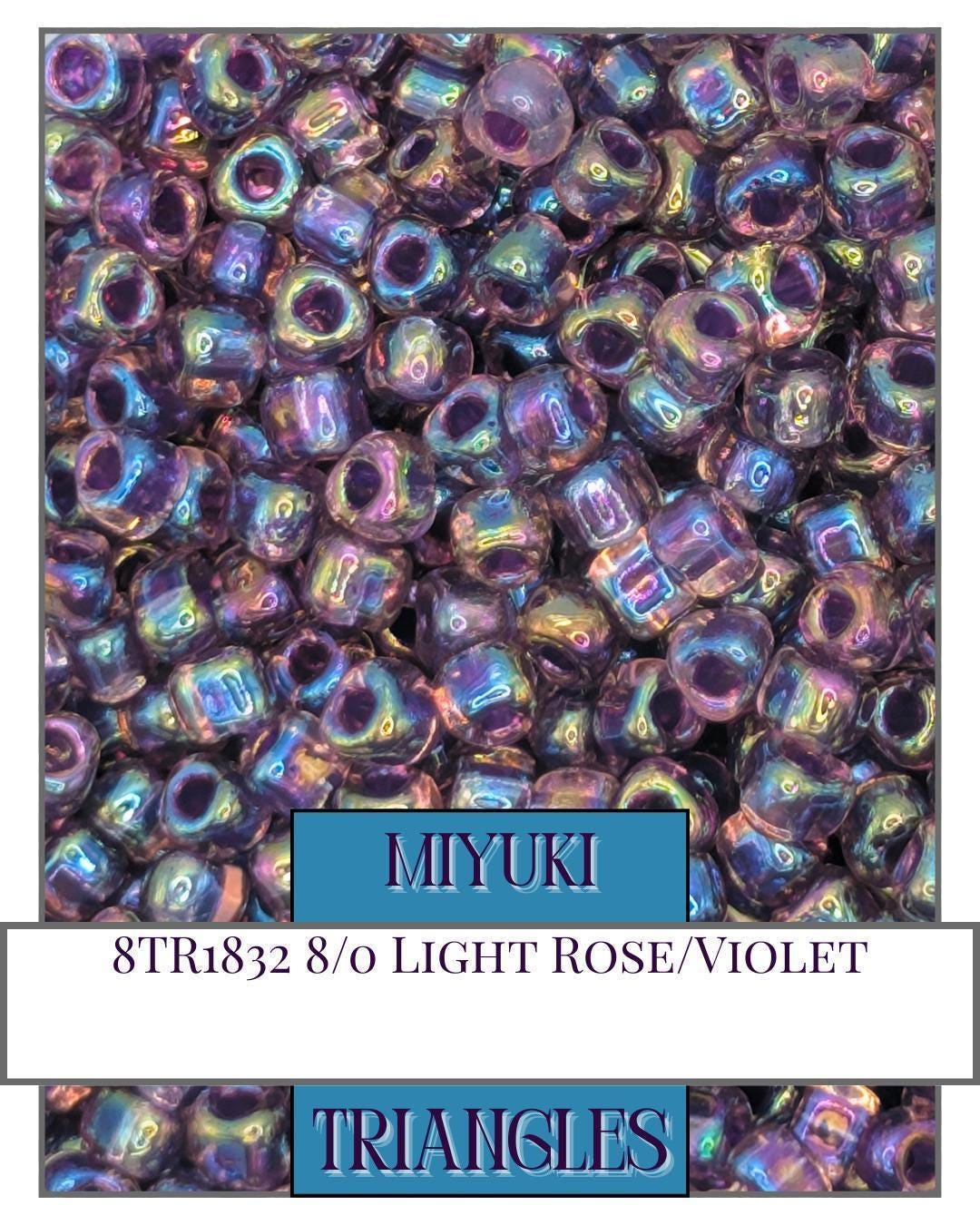 Miyuki Triangle Beads - Lt Rose Violet ICL 10g | Unique Triangle Seed Beads