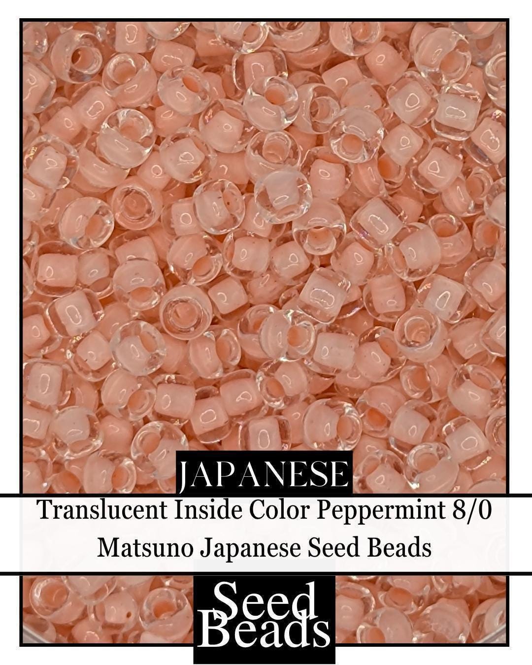 Translucent Seed Beads 8/0 Peppermint Color – Japanese Frosted Spacer Beads