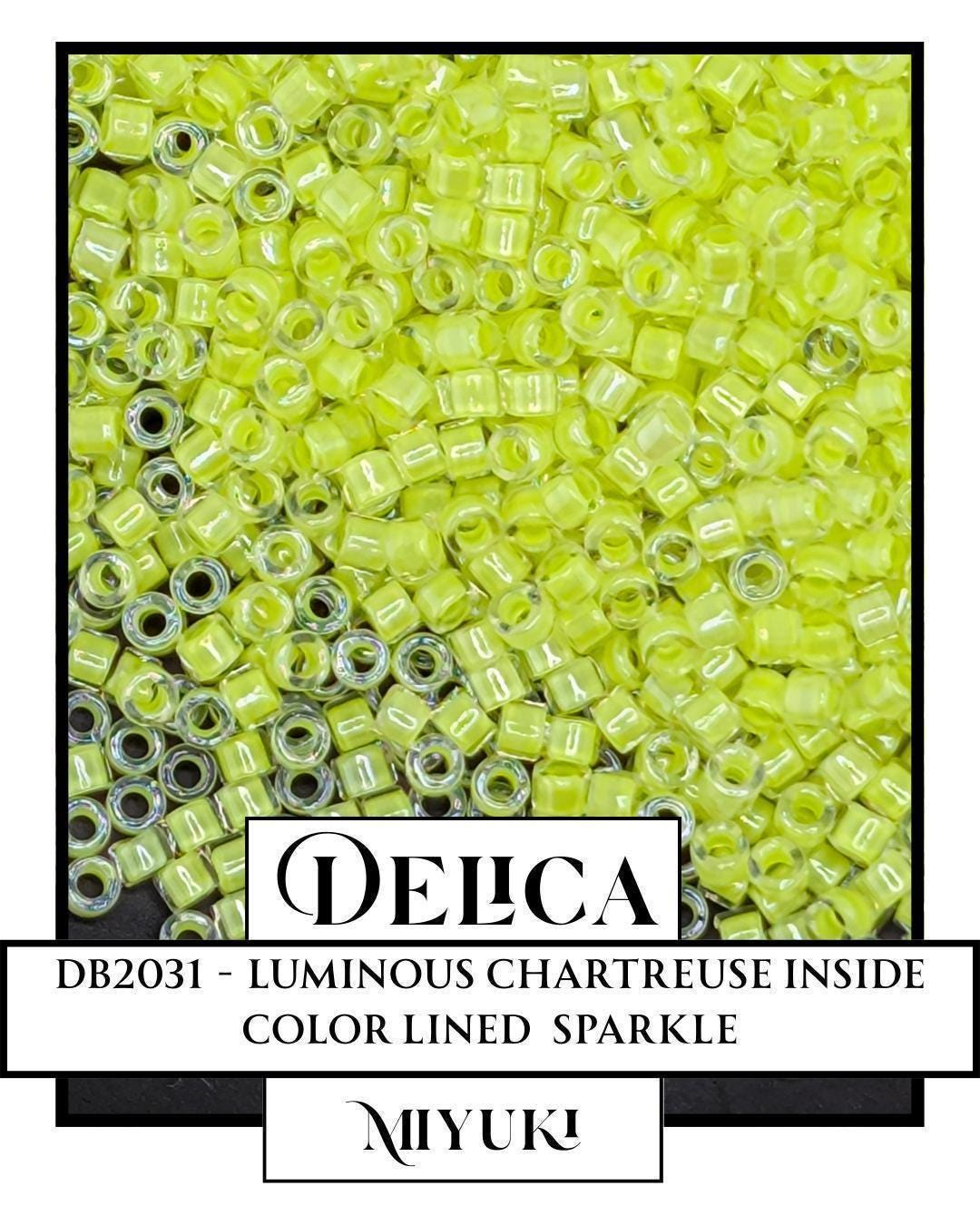 Miyuki Delica Beads - Size 11/0 Luminous Chartreuse | Premium Glass Seed Bead Pack