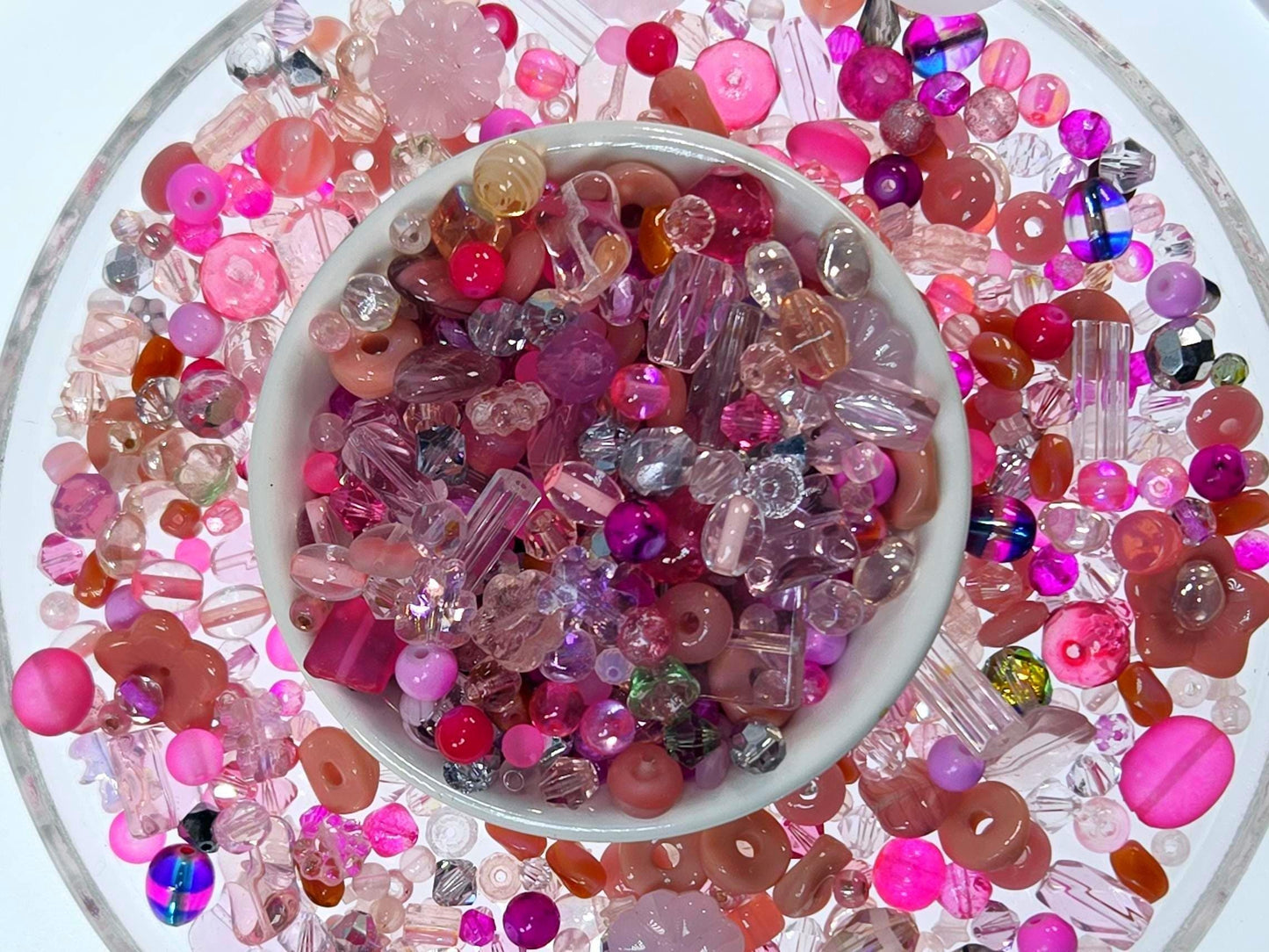 Pink Bead Mix - Glass Bead Assortment | DIY Bracelet & Necklace Kit 30g