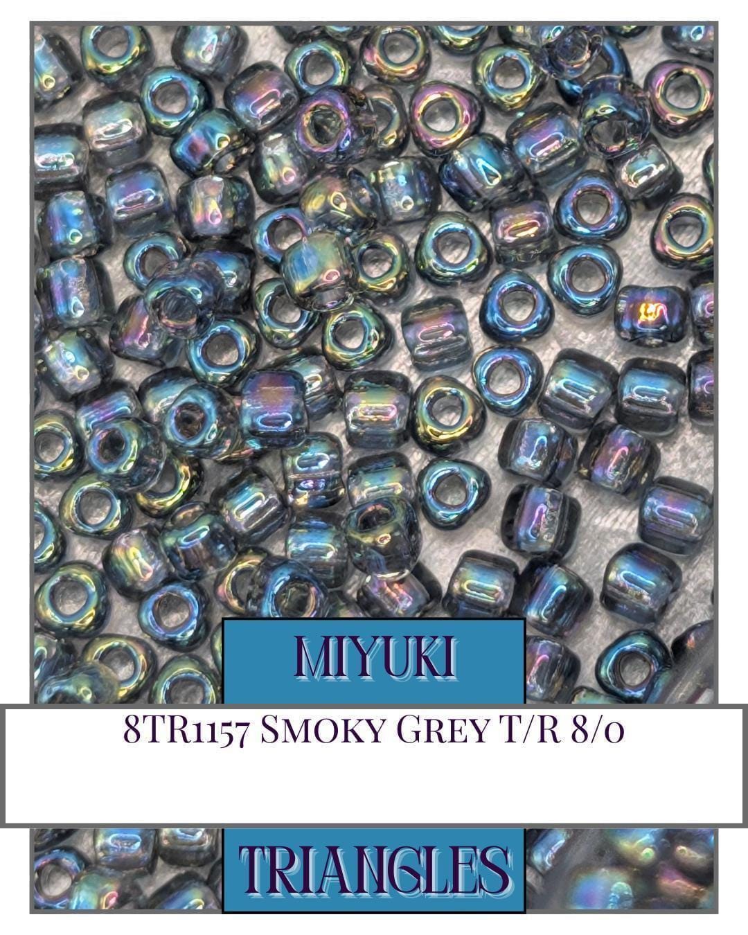 Miyuki Triangle Beads - Smoky Grey 8/0 Seed Beads for Jewelry Making Crafts