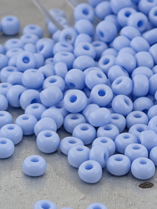 Opaque Light Blue Beads - Preciosa Size 6/0 Glass Seed Beads 15g Pack