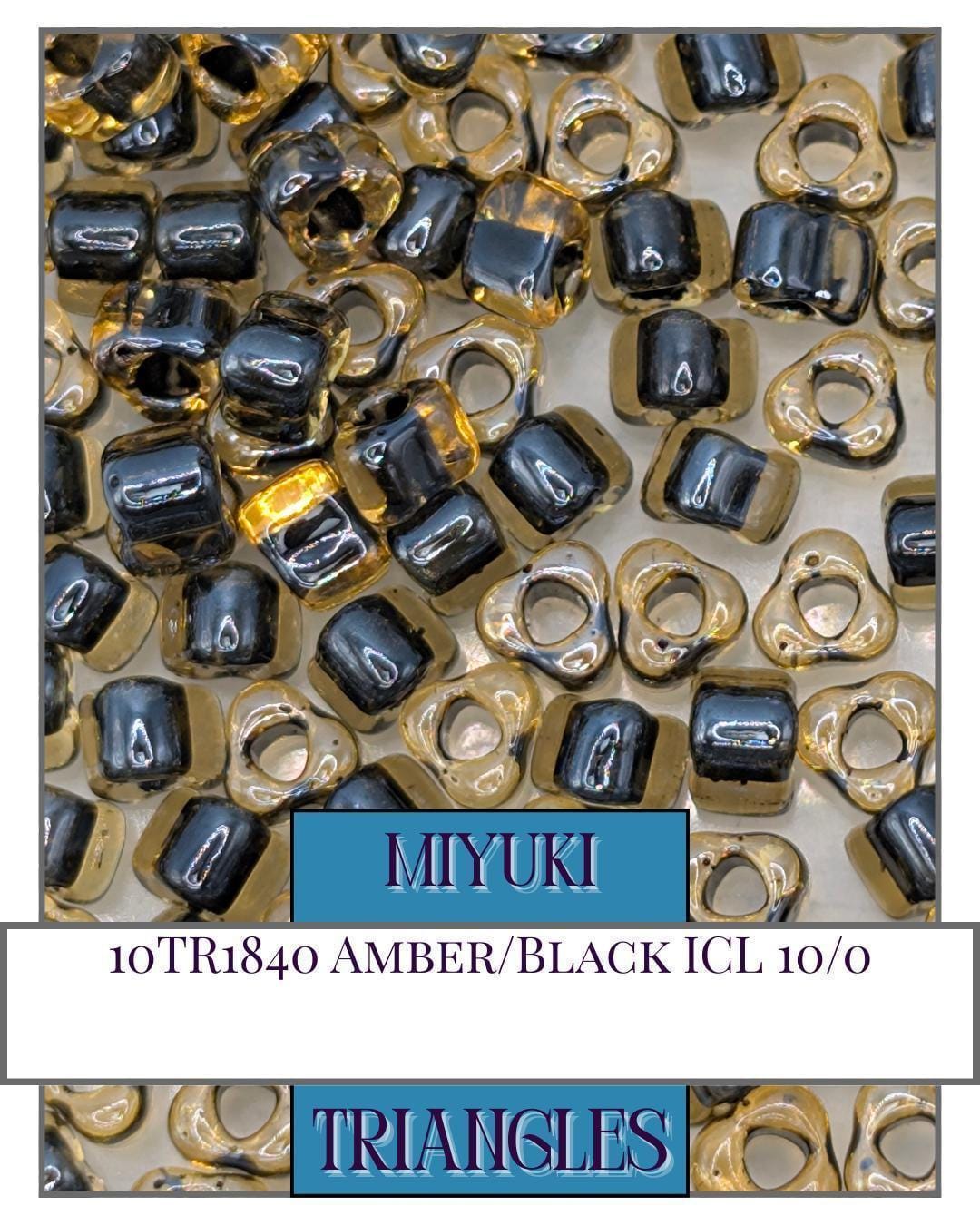Miyuki Triangle Beads | Amber Black Inside Color Lined Seed Beads for Jewelry