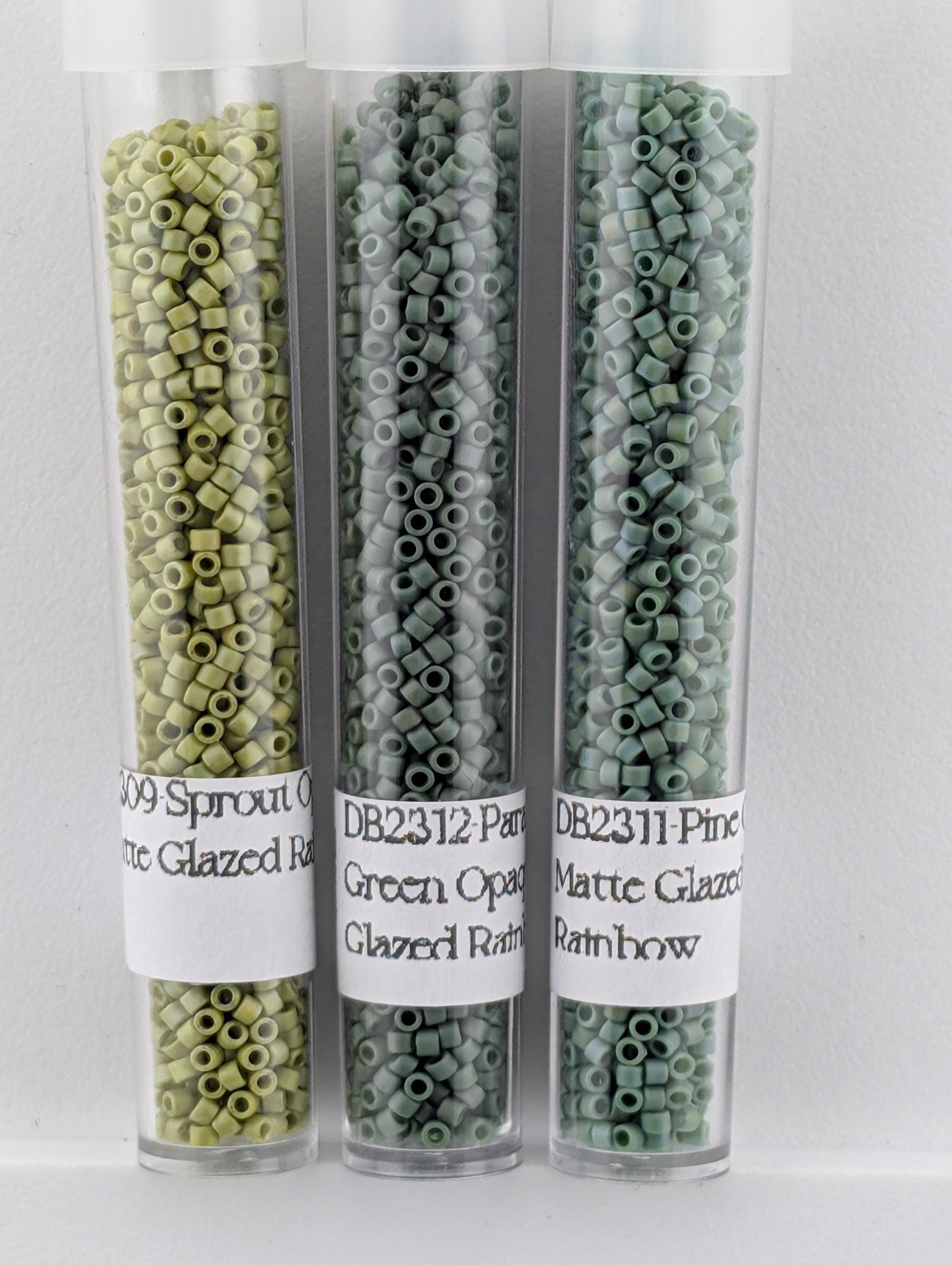Miyuki Delica Beads | Emerald Gradient Green Bead Palette - Matte Opaque Rainbow Finish