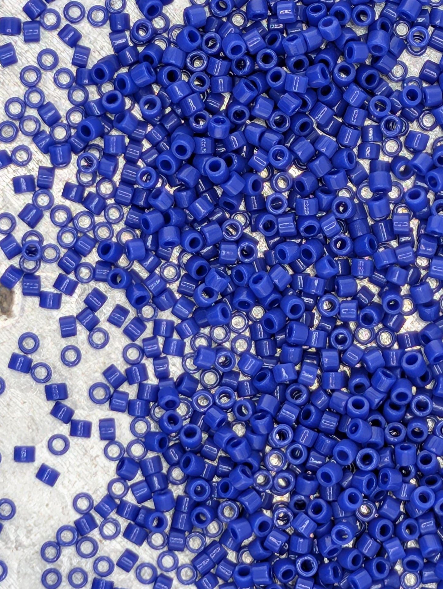 Miyuki Delica Beads | Japanese Seed Beads 11/0, Cobalt Blue Opaque Glass, Resealable Bag