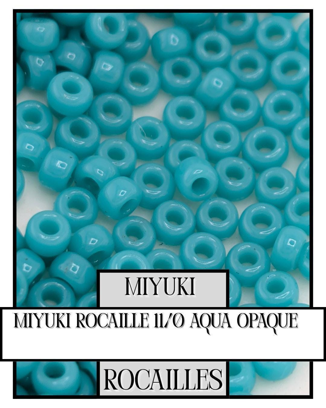 Miyuki Rocailles Beads | Aqua Opaque 11/0 Seed Beads Tube for Jewelry Making