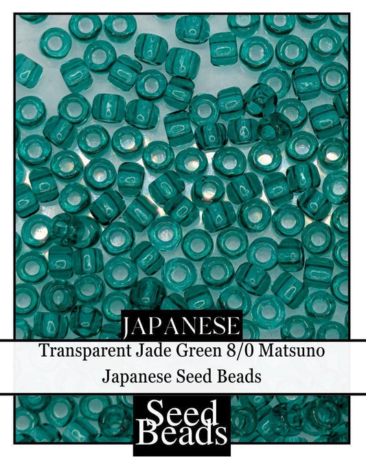 Transparent Jade Seed Beads 8/0 - Japanese Matsuno Frosted Green Beads 15g Pack