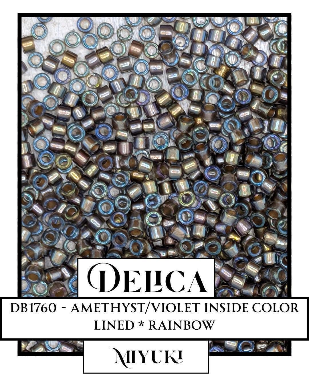 Miyuki Delica Beads | Japanese Seed Beads 11/0 Amethyst Violet | Resealable Mylar Bag