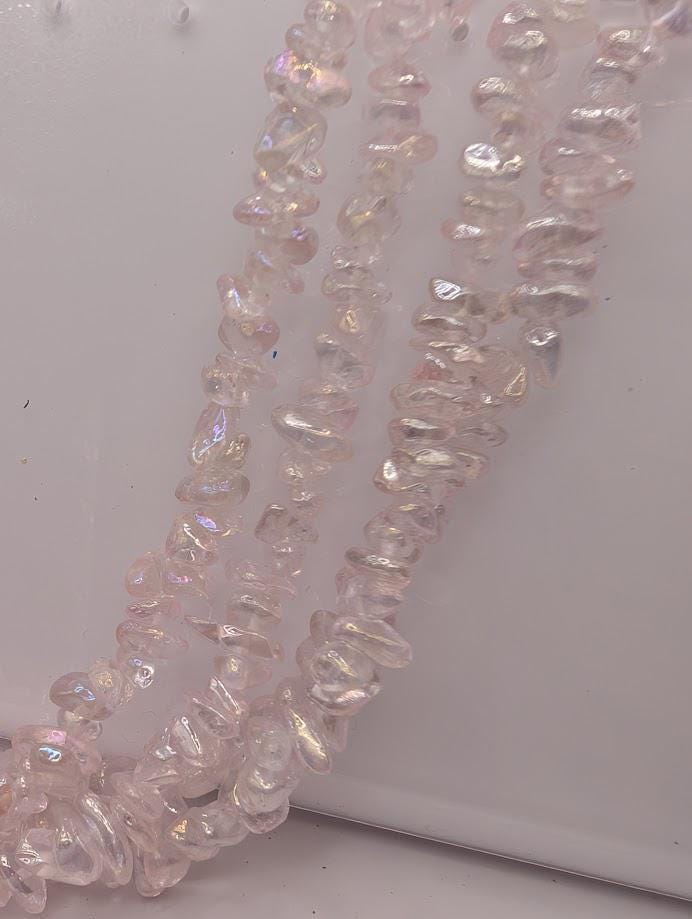 Rainbow Glass Chip Beads - 36 Inch Strands | Vibrant Jewelry Making Beads