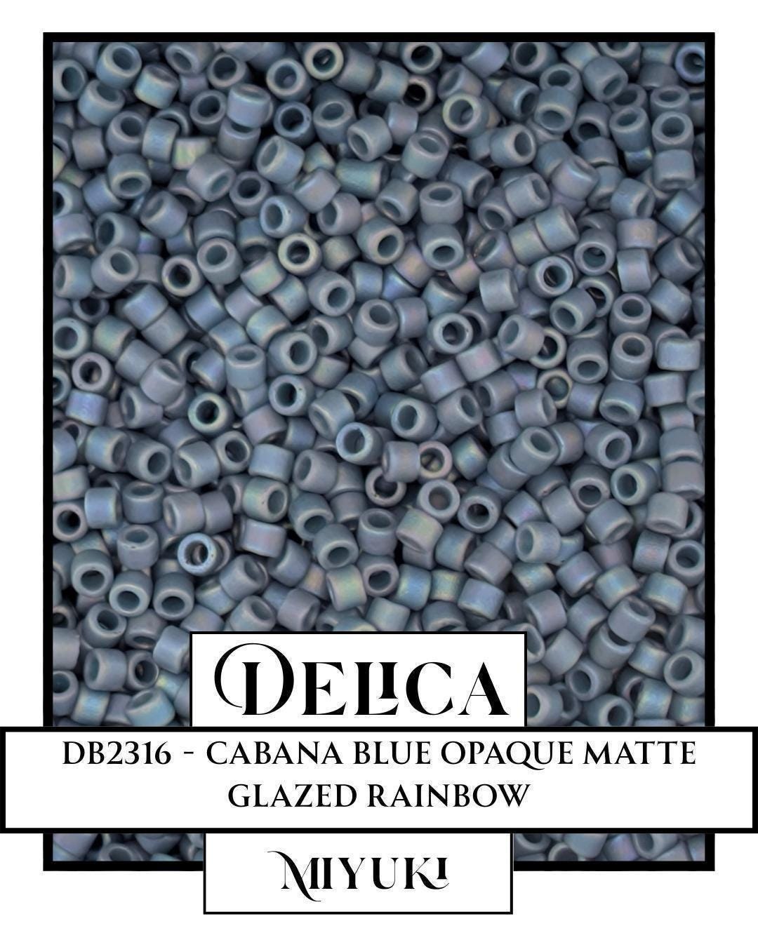 Miyuki Delica Beads 11/0 Cabana Blue Opaque Matte Glazed Rainbow - 7g Pack