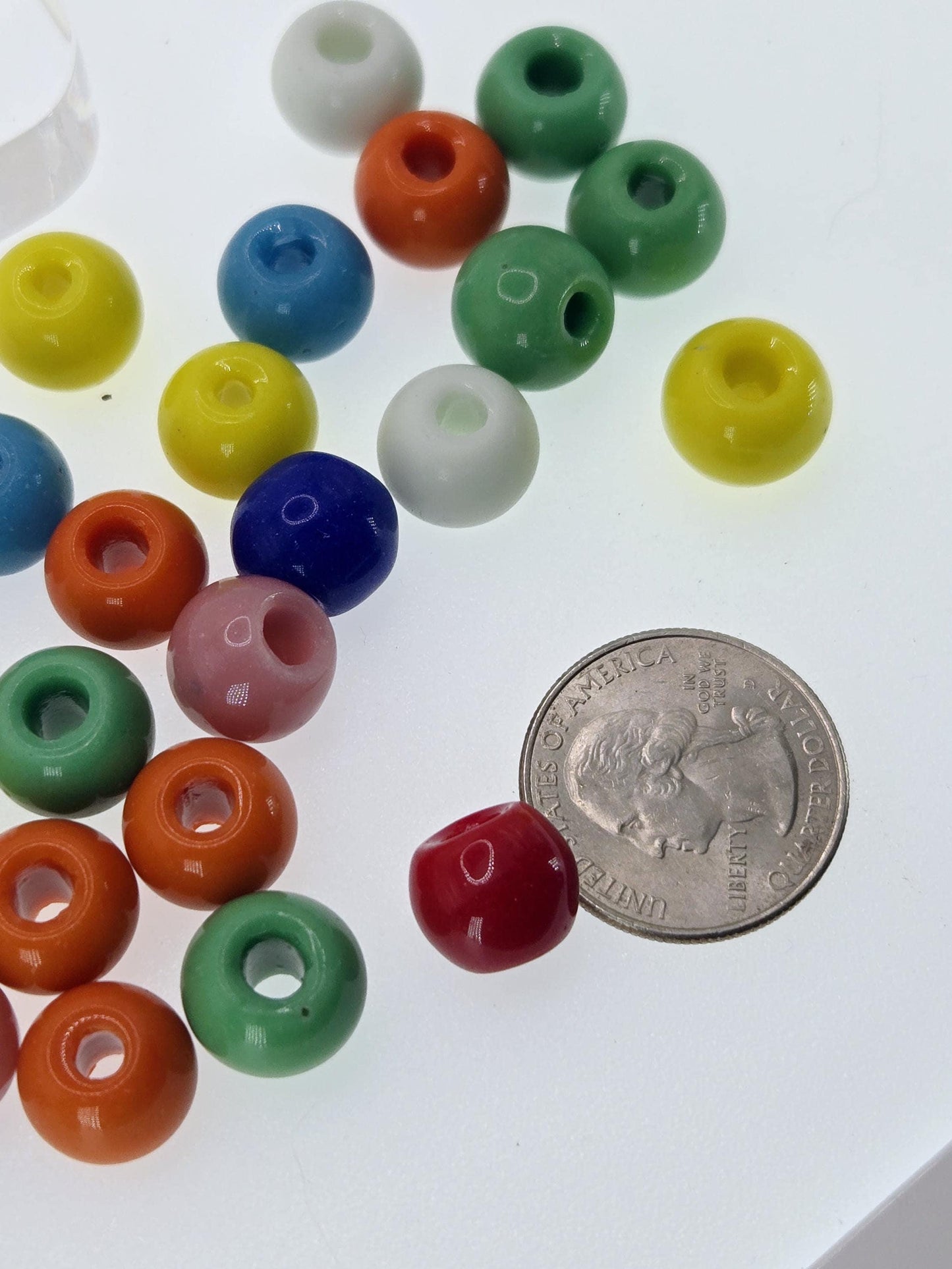 10mm Large Hole Beads - Round Glass Beads for DIY Jewelry Making Kit