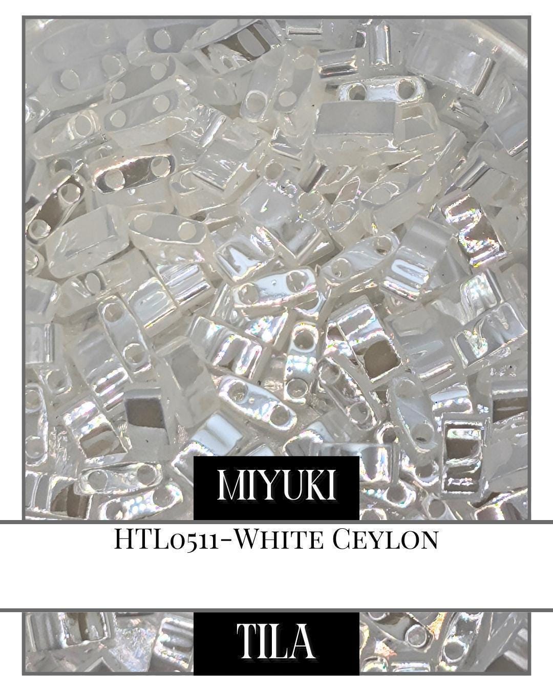 Miyuki Tila Beads – Half Tila Beads | Eggshell C 7.5g Crafting Pack