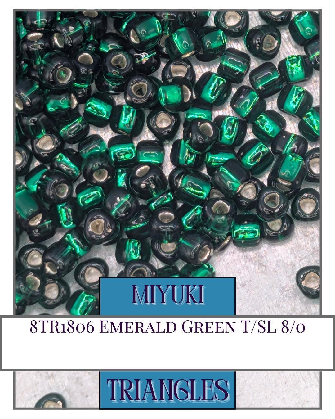Miyuki Triangle Beads – Emerald Green Triangle Seed Beads for Jewelry Making