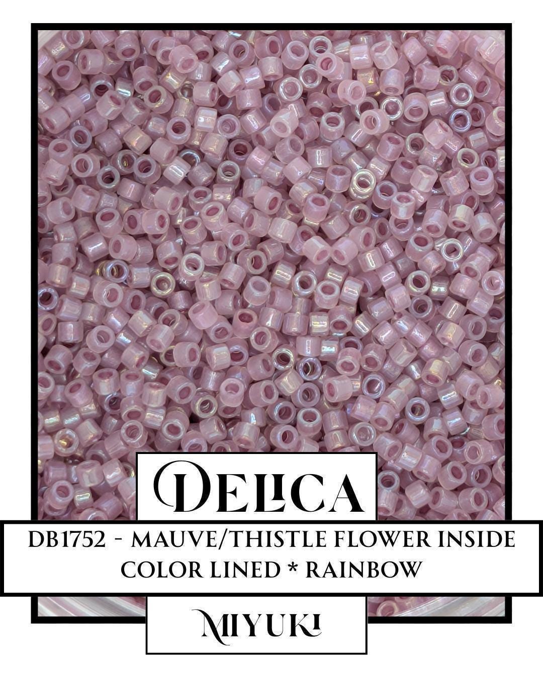 Miyuki Delica Beads - Mauve Thistle Flower ICL*/R 11/0 Seed Beads 7g Package