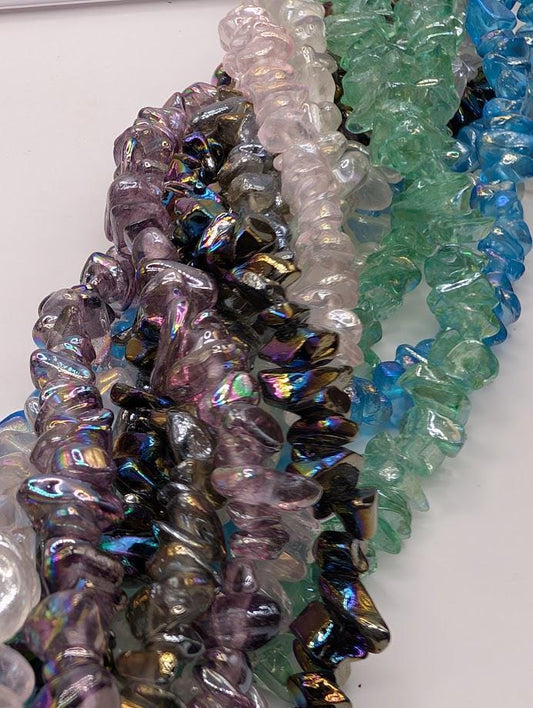 Rainbow Glass Beads – 36 Inch Colorful Bead Strands for Jewelry Making