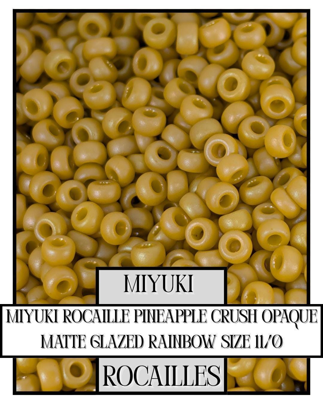 Miyuki Rocaille Beads – Pineapple Crush Size 11/0 Opaque Matte Rainbow Glaze