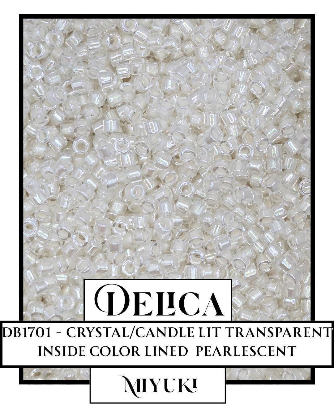 Miyuki Delica Beads - Crystal Candle Lit 11/0 Seed Beads Size 11 in Resealable Mylar Bag