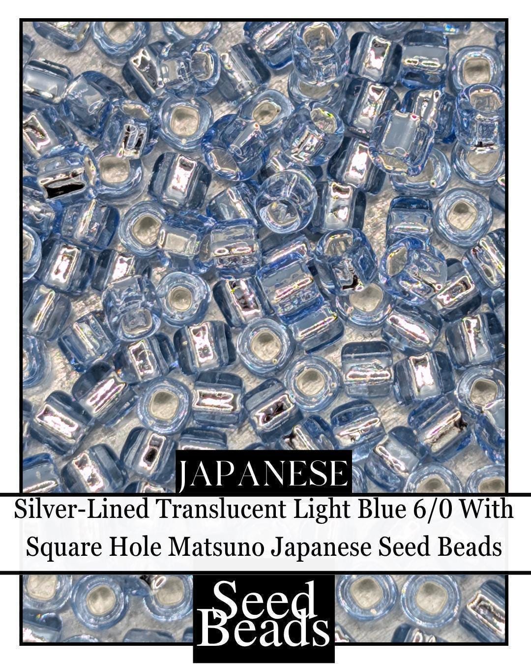 Silver-Lined Seed Beads - Translucent Blue 8/0 Japanese Matsuno Dynamites Beads