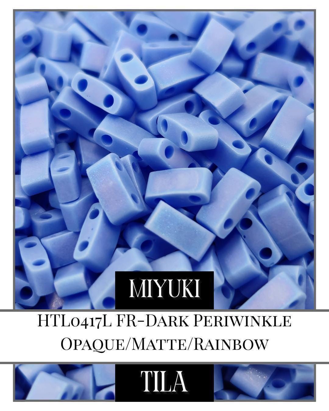 Miyuki Tila Beads - Dark Periwinkle 7.5g Pack | Matte Finish Jewelry Making Beads