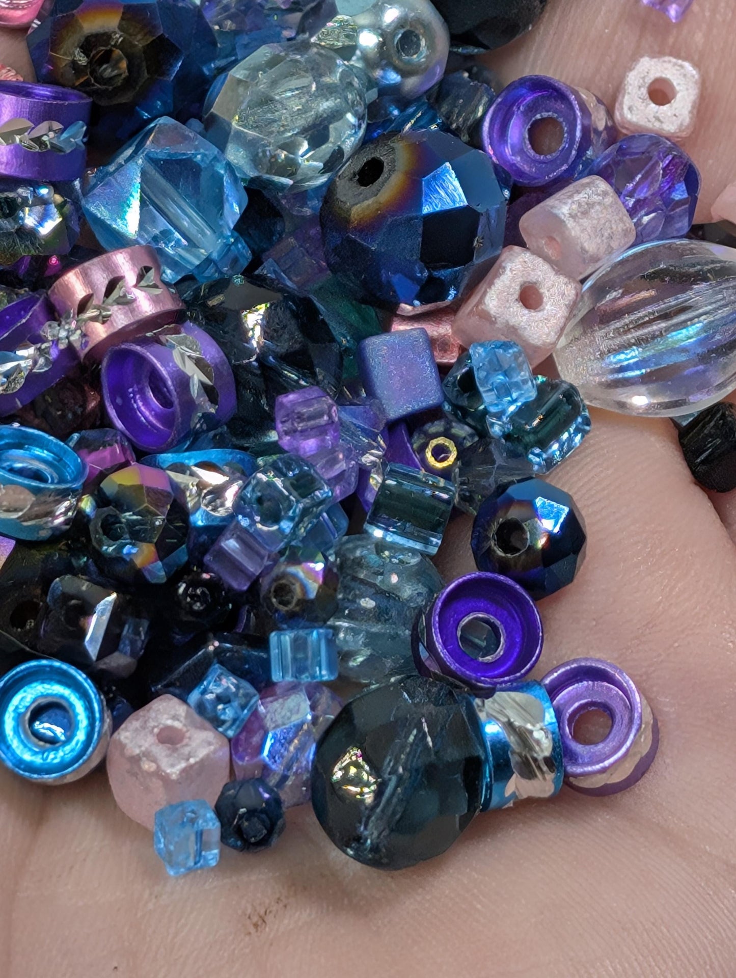 Glass Bead Soup Mix - Mixed Glass Beads & Cat Eye Beads for DIY Jewelry Kit