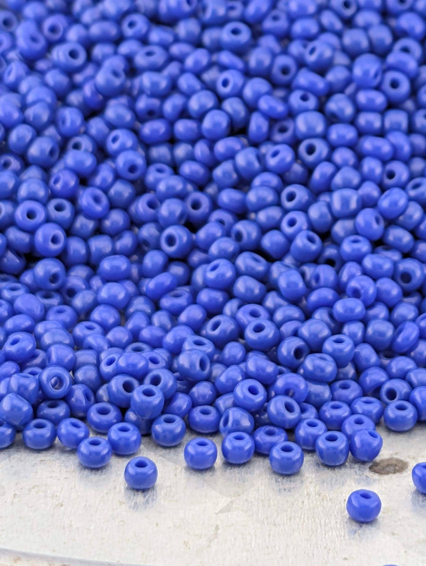Preciosa Seed Beads - Opaque Blue Lapis Size 11/0 | Durable Glass Beads 15g Pkg