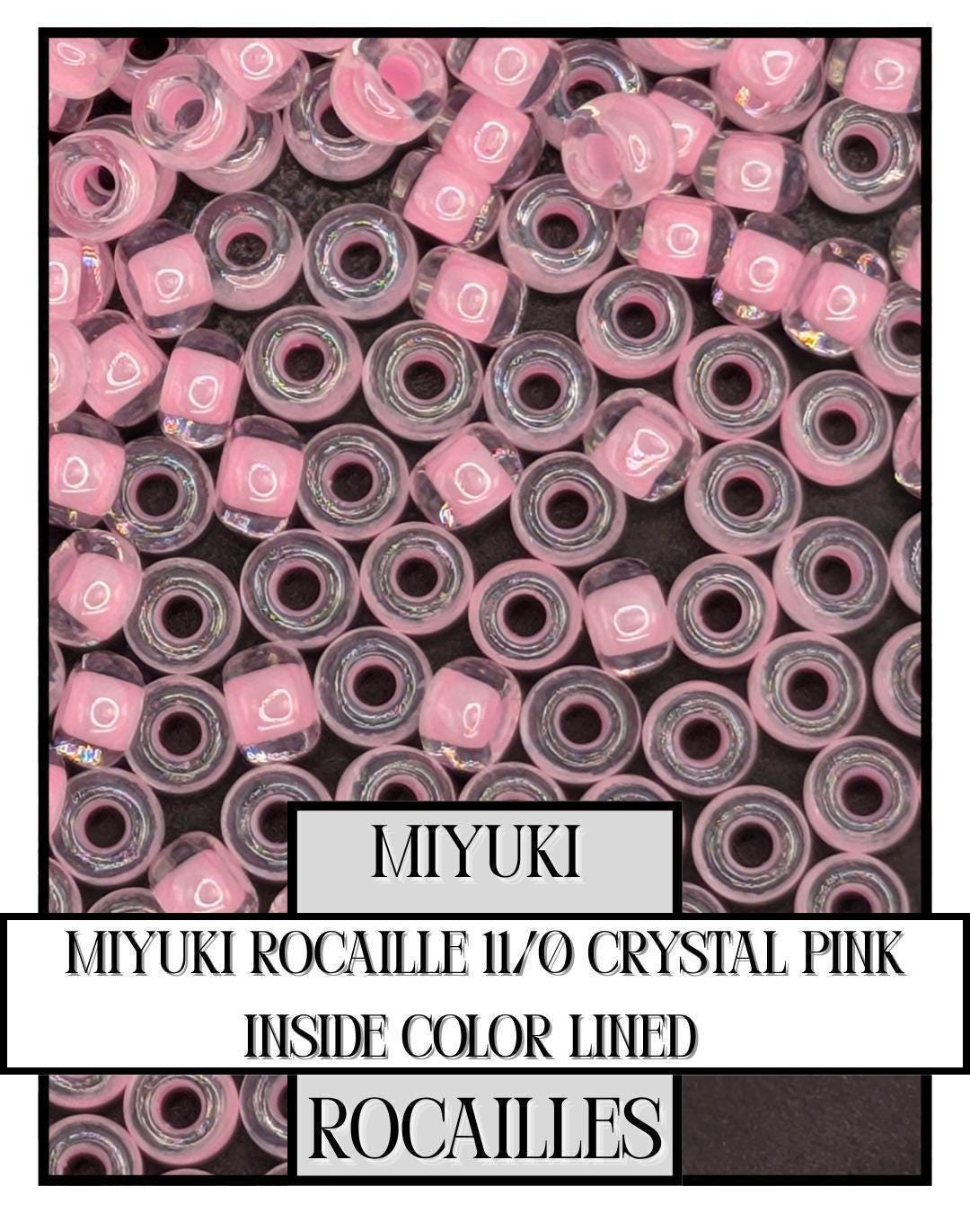 Miyuki Rocailles Beads | 11/0 Crystal Pink Inside Color Lined Glass Seed Beads