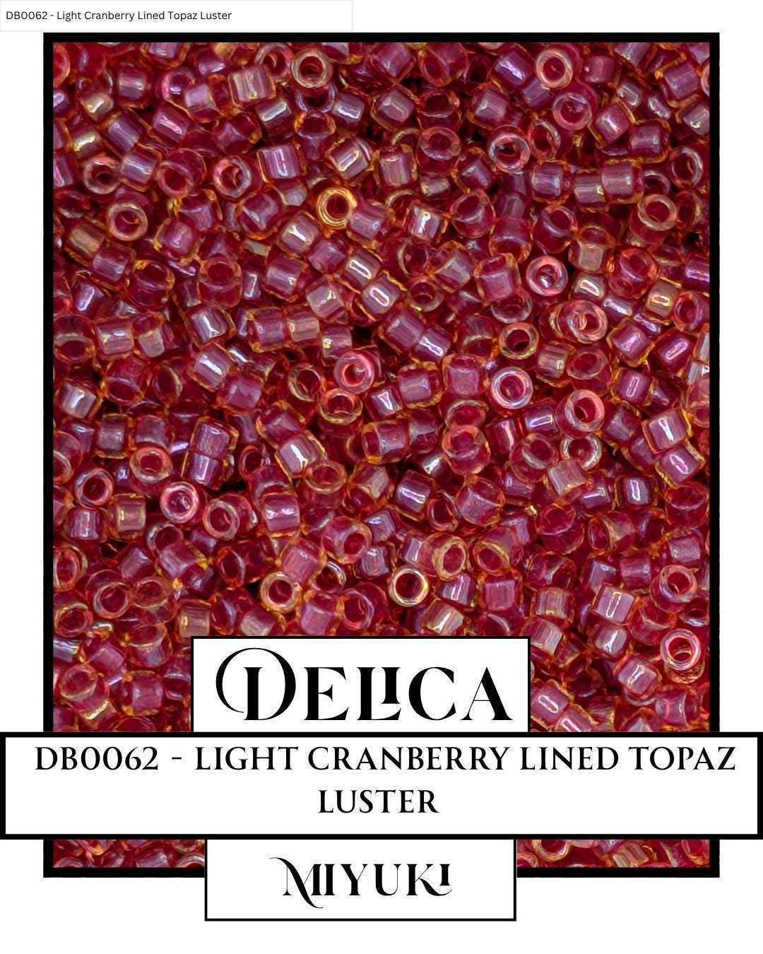 Miyuki Delica Beads – Size 11 Japanese Glass Seed Beads Light Cranberry Topaz Luster