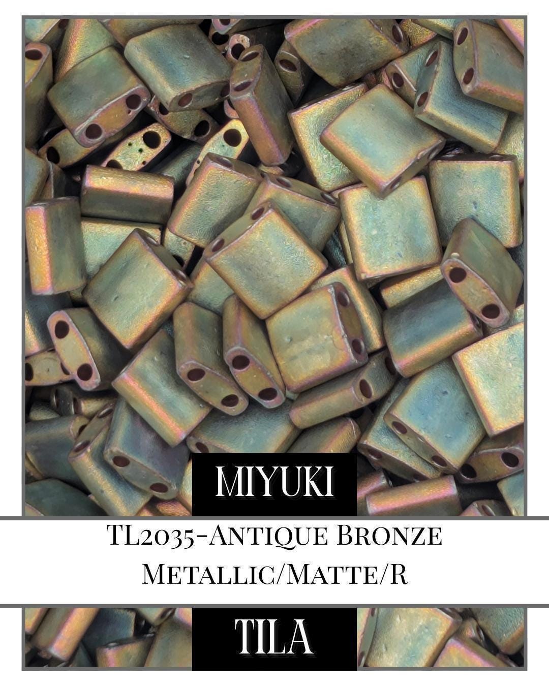 Miyuki Tila Beads – Antique Bronze 2-Hole Flat Square Beads for Jewelry Making