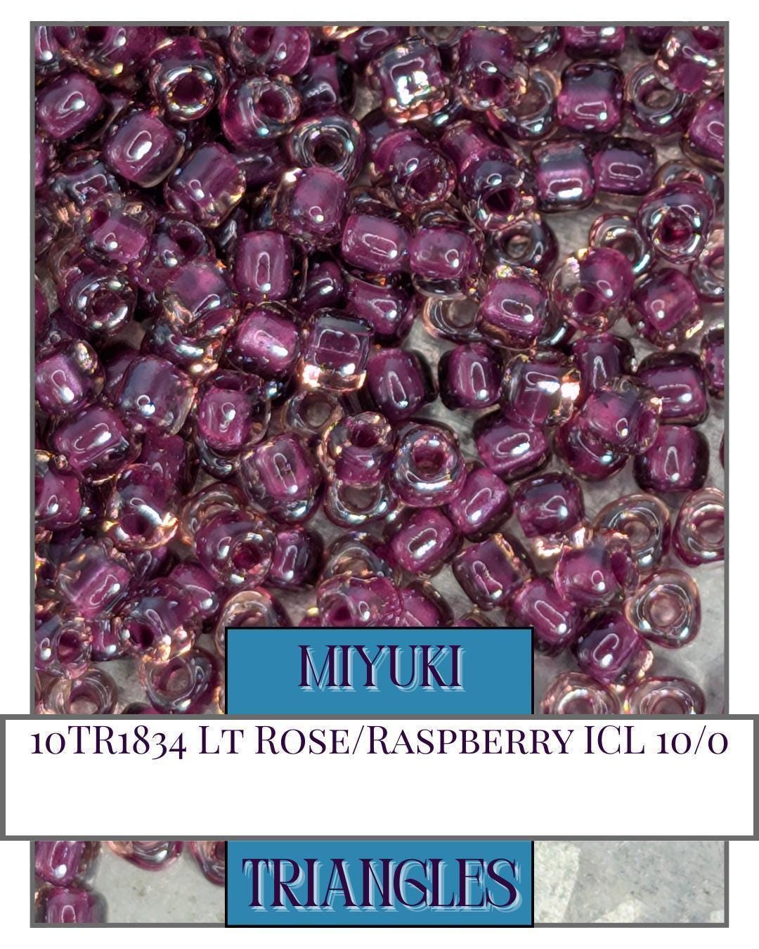 Miyuki Triangle Beads – Light Rose Raspberry Seed Beads 10g Sparkle Glass