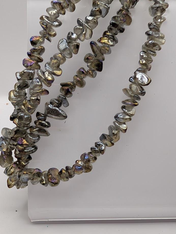 Rainbow Glass Chip Beads - 36 Inch Strands | Vibrant Jewelry Making Beads