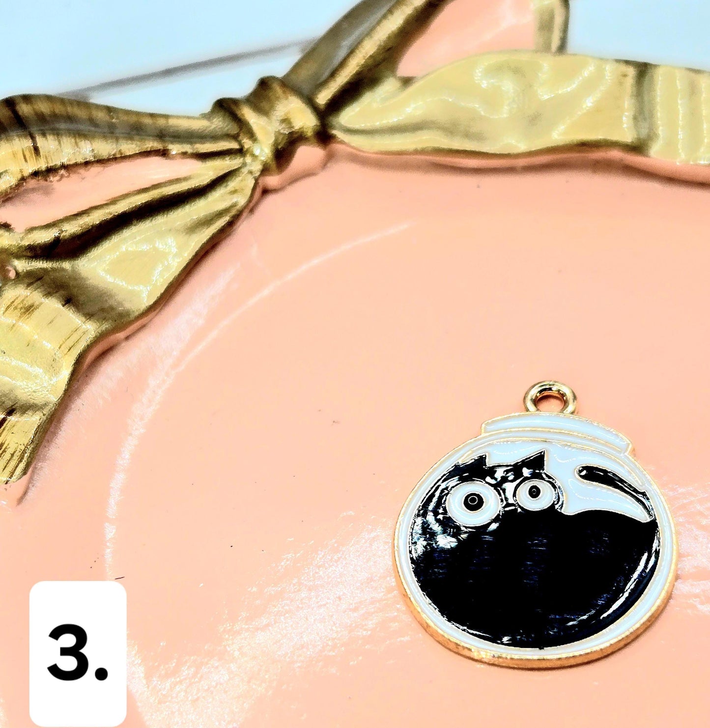 Gold Plated Kitty Charms - Set of 6 DIY Jewelry Charms with Shine Finish