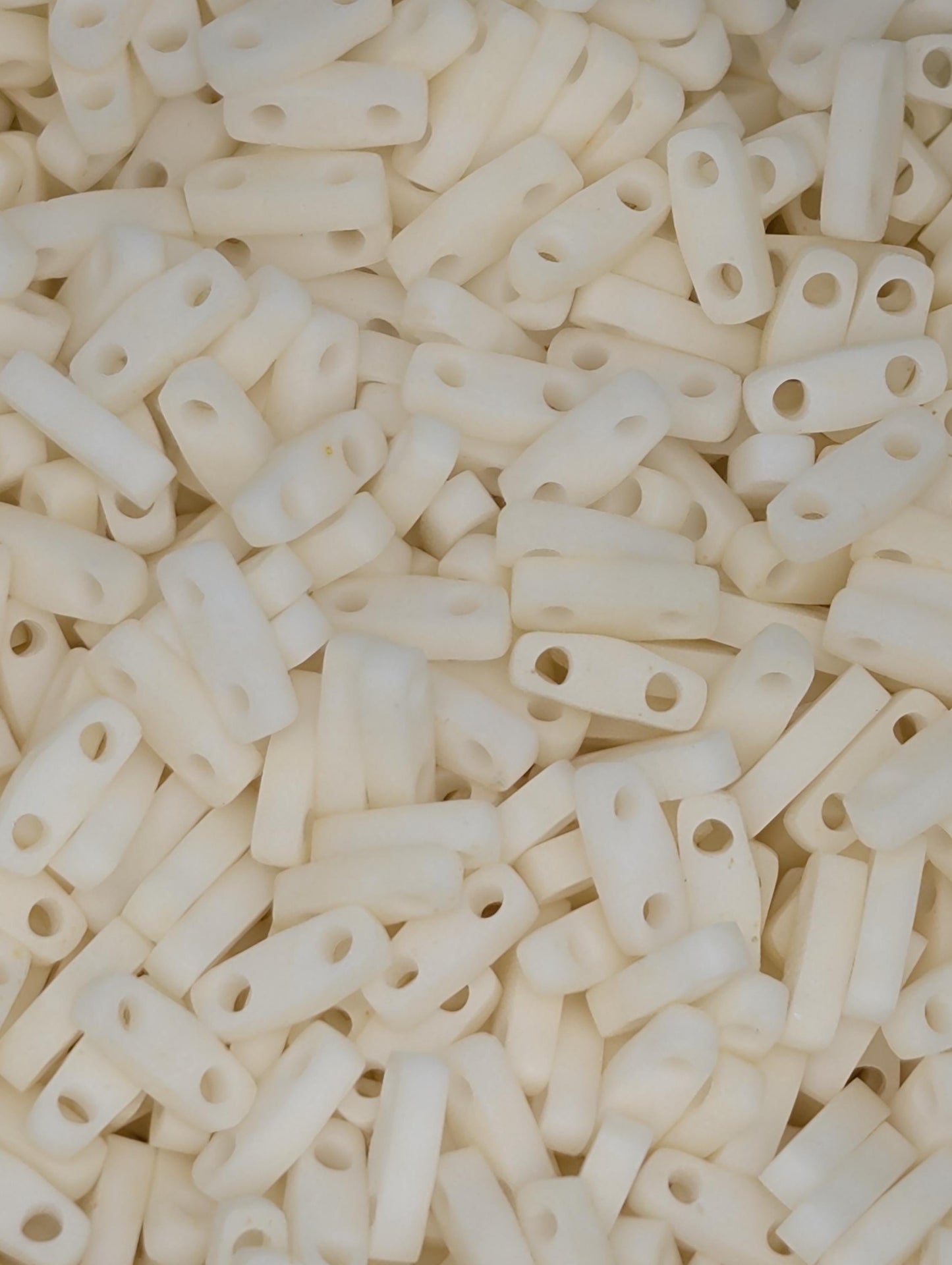 Miyuki Quarter Tila Beads - Cream Opaque 2-Hole Flat Seed Beads 7.5g