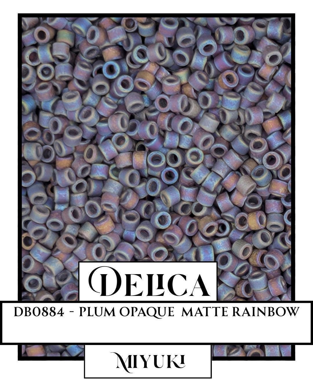 Miyuki Delica Beads - Plum Opaque Matte Rainbow Size 11/0 Glass Seed Beads