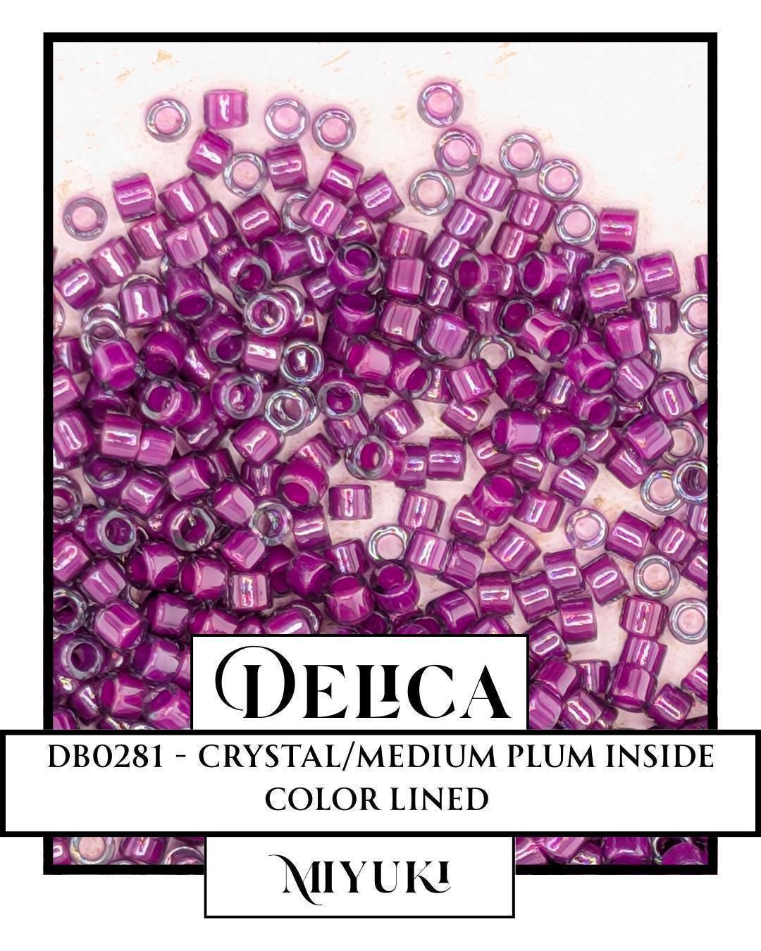 Miyuki Delica Beads - Size 11/0 Crystal Medium Plum ICL | Uniform Seed Beads