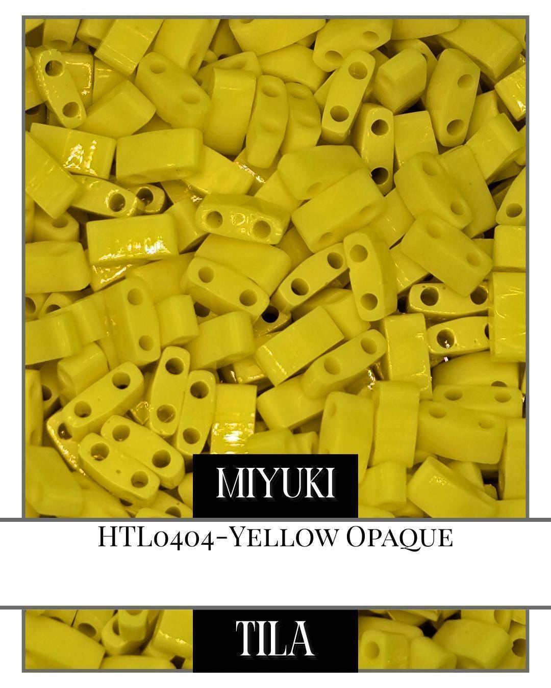 Miyuki Half Tila Beads - Yellow Opaque 7.5g Bead Package for Jewelry Making