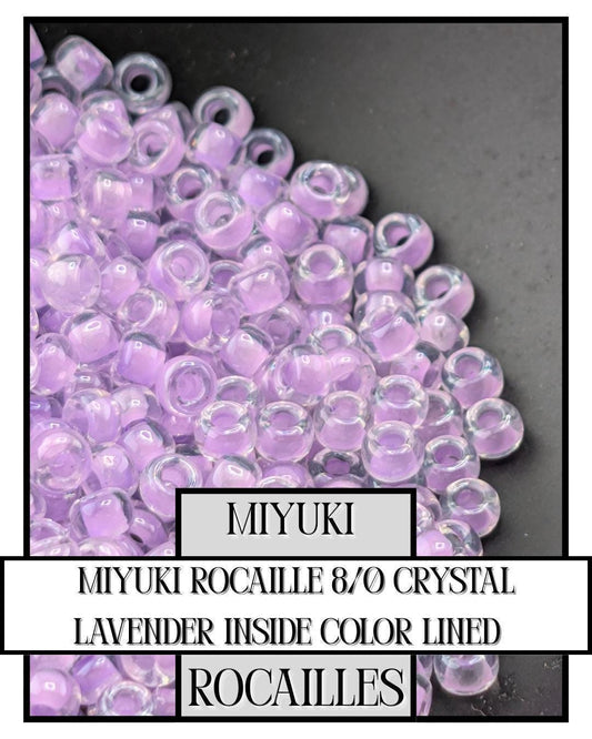 Miyuki Rocaille Beads - 8/0 Seed Beads Crystal Lavender ICL for Jewelry Making