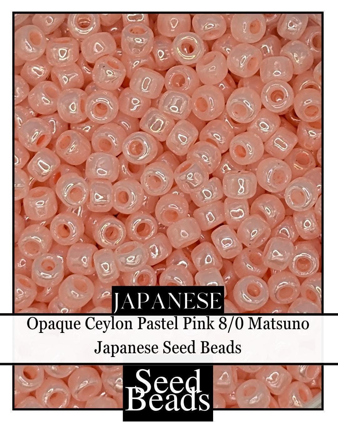 Opaque Ceylon Seed Beads 8/0 Pastel Pink Frosted Japanese Jewelry Beads Pack