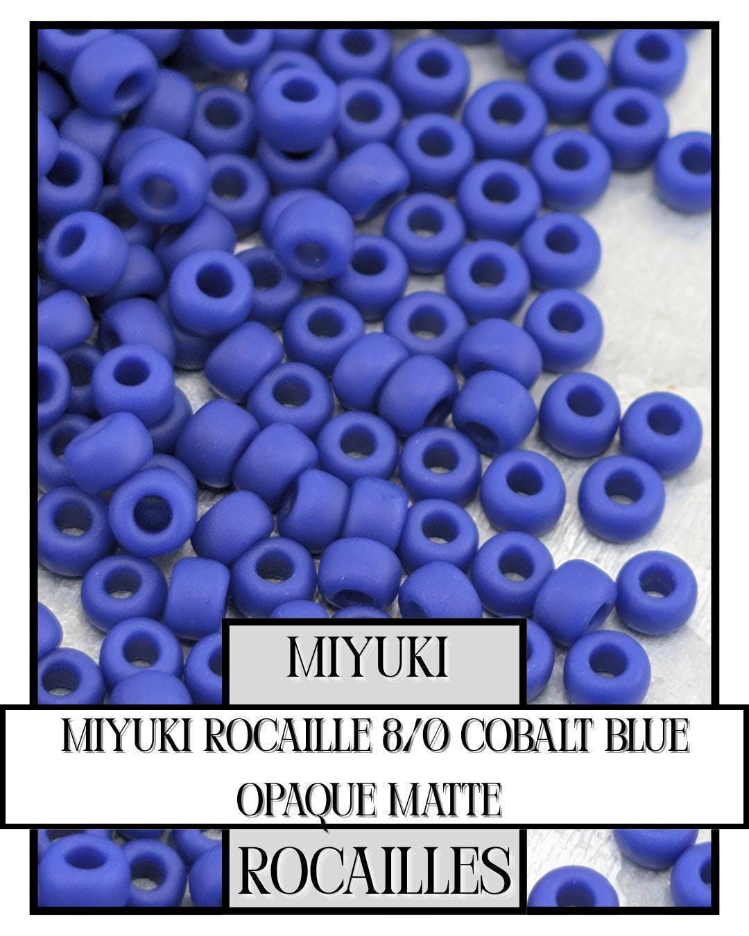 Miyuki Rocaille Beads 8/0 Cobalt Blue Opaque Matte | Durable Glass Seed Beads 20g