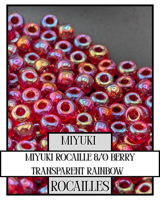 Miyuki Rocaille Beads - Berry Transparent 8/0 Seed Beads for Jewelry Making