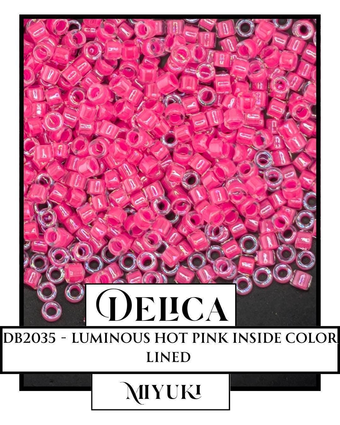 Miyuki Delica Beads - Luminous Hot Pink Size 11/0 Glass Seed Beads | 7g Resealable Bag