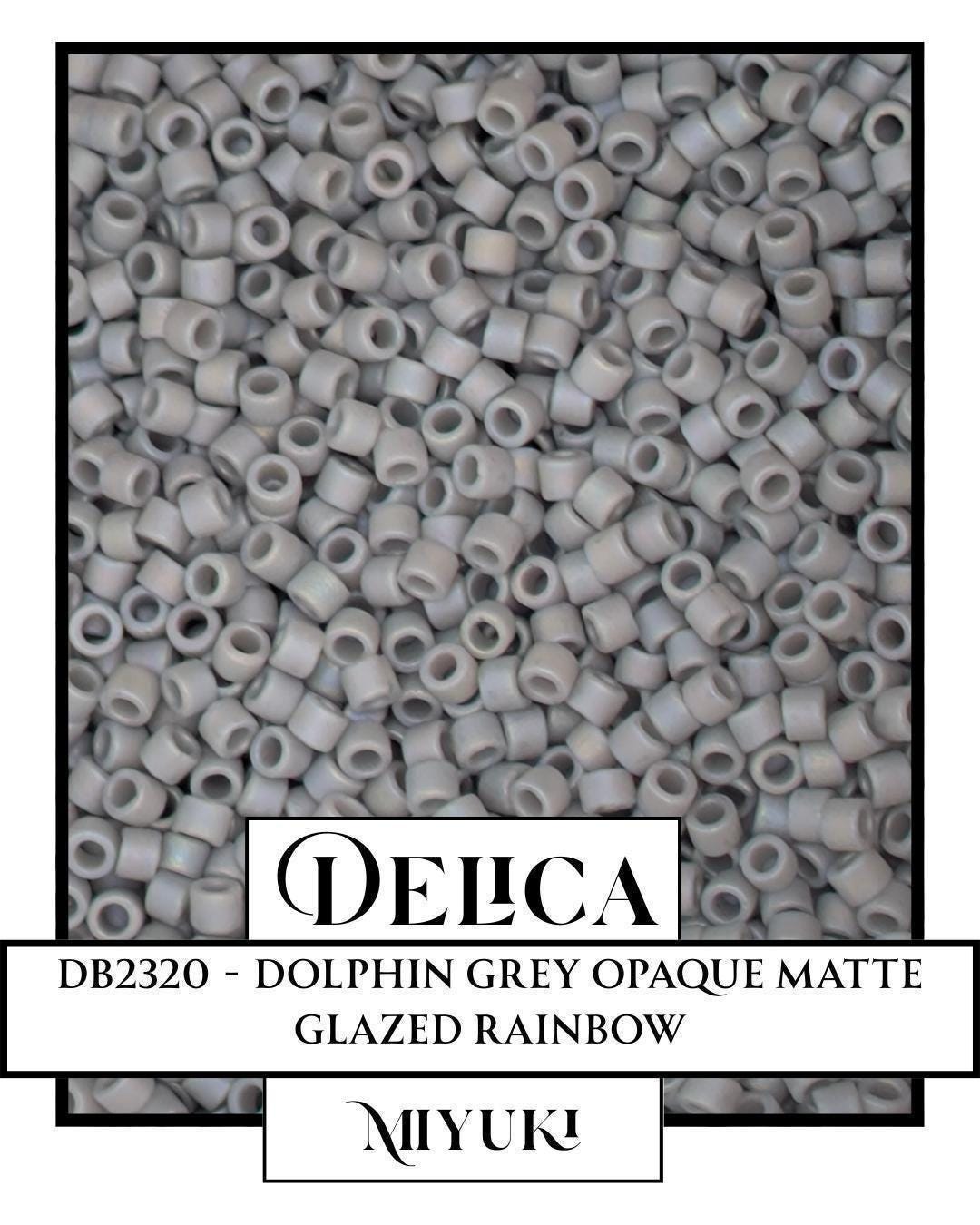 Miyuki Delica Beads - Dolphin Grey 11/0 Seed Beads | Opaque Matte Glazed Rainbow