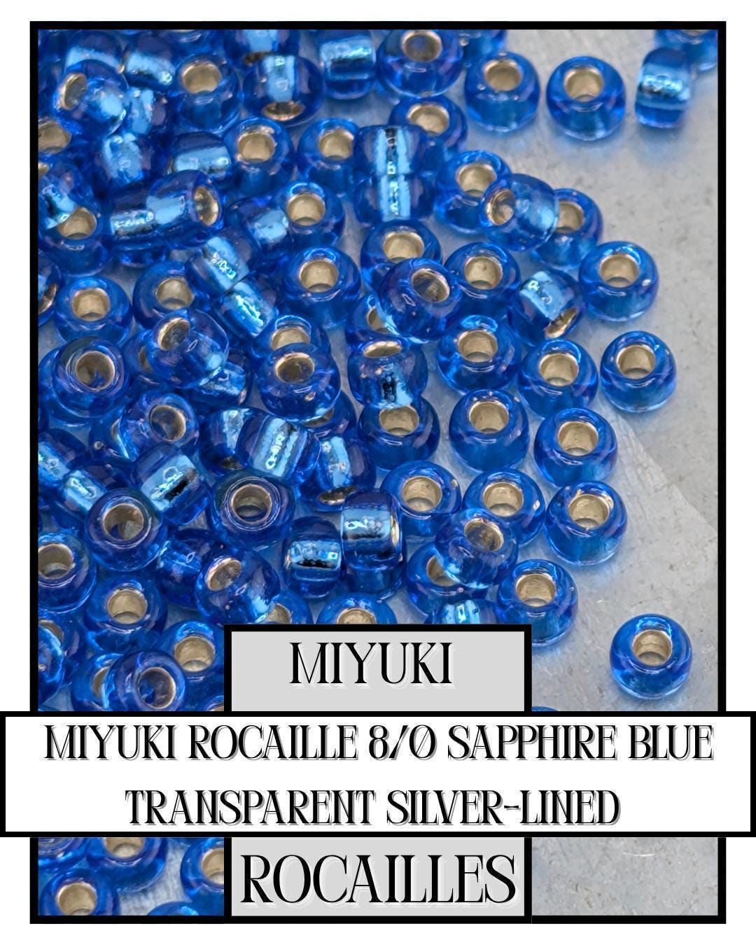 Miyuki Rocaille Beads - Sapphire Blue 8/0 Silver Lined Glass Seed Beads for Jewelry