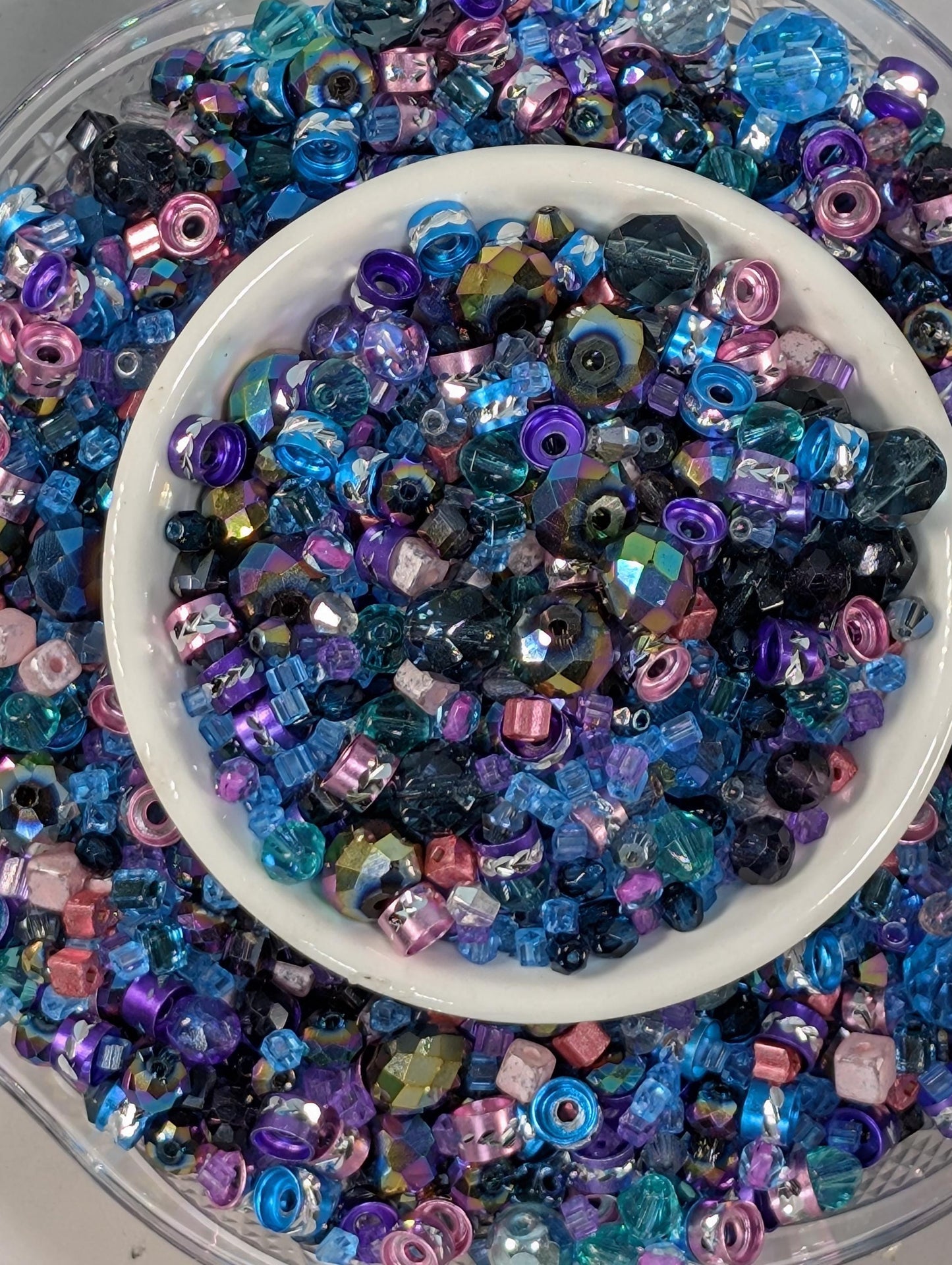 Glass Bead Soup Mix - Mixed Glass Beads & Cat Eye Beads for DIY Jewelry Kit