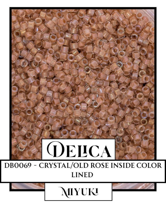 Miyuki Delica Beads - 11/0 Seed Beads Crystal Old Rose in Resealable Mylar Bag