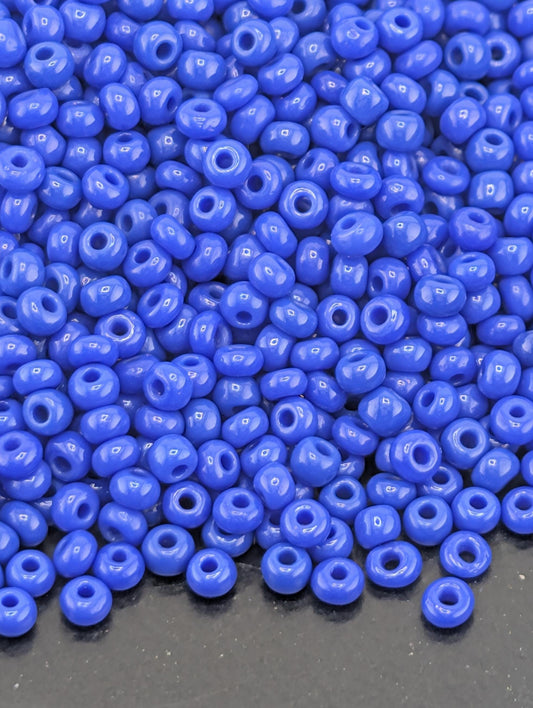 Preciosa Seed Beads - Opaque Blue Lapis Size 11/0 | Durable Glass Beads 15g Pkg