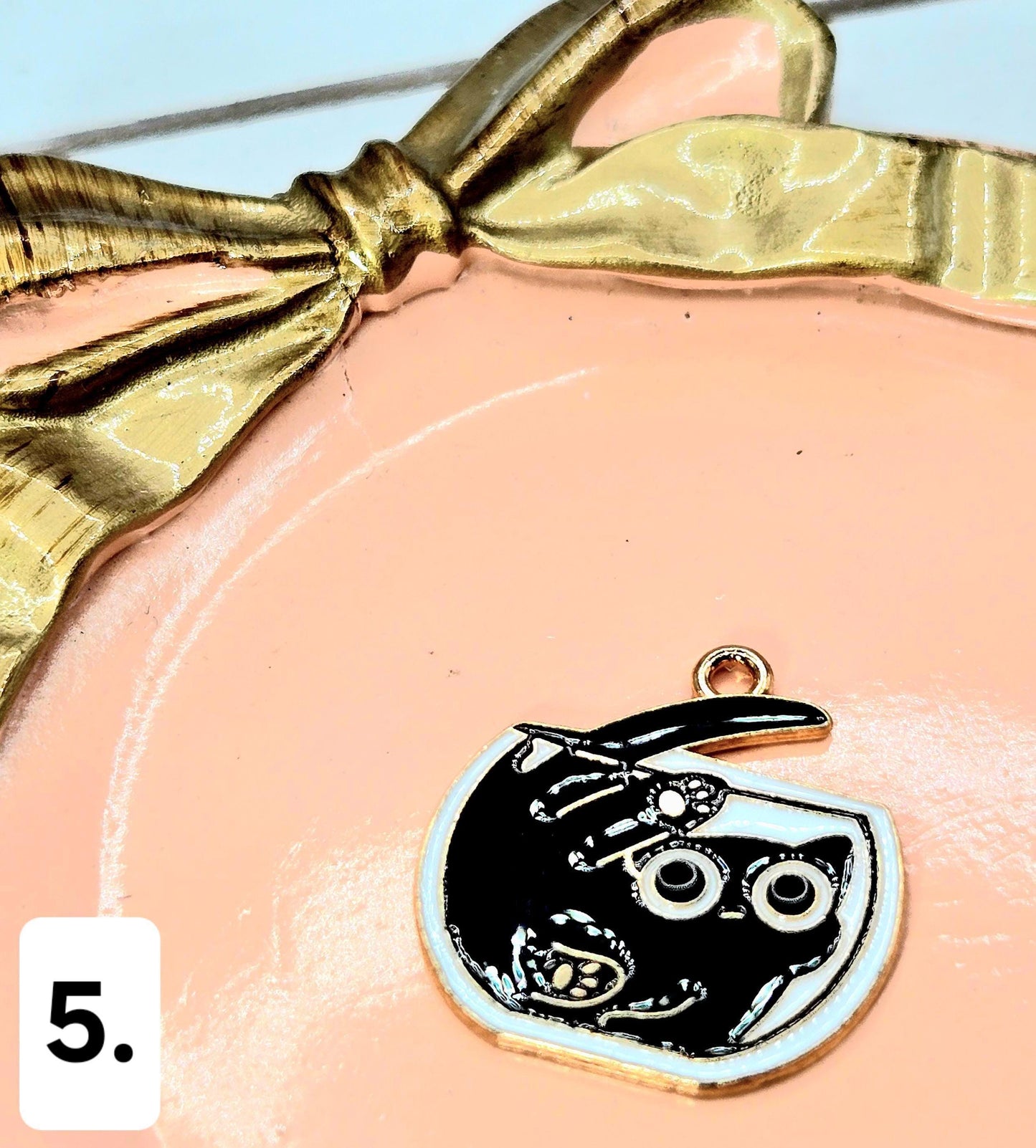 Gold Plated Kitty Charms - Set of 6 DIY Jewelry Charms with Shine Finish