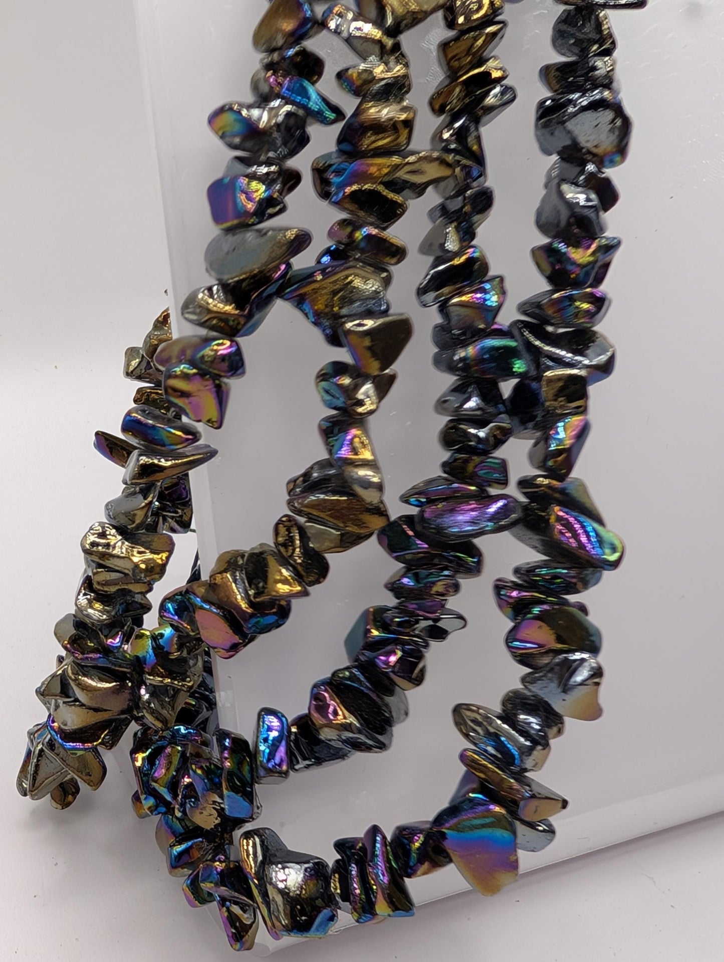 Fire Polished Glass Beads - 36 Inch Strand of Durable Glass Chip Beads for Jewelry Making