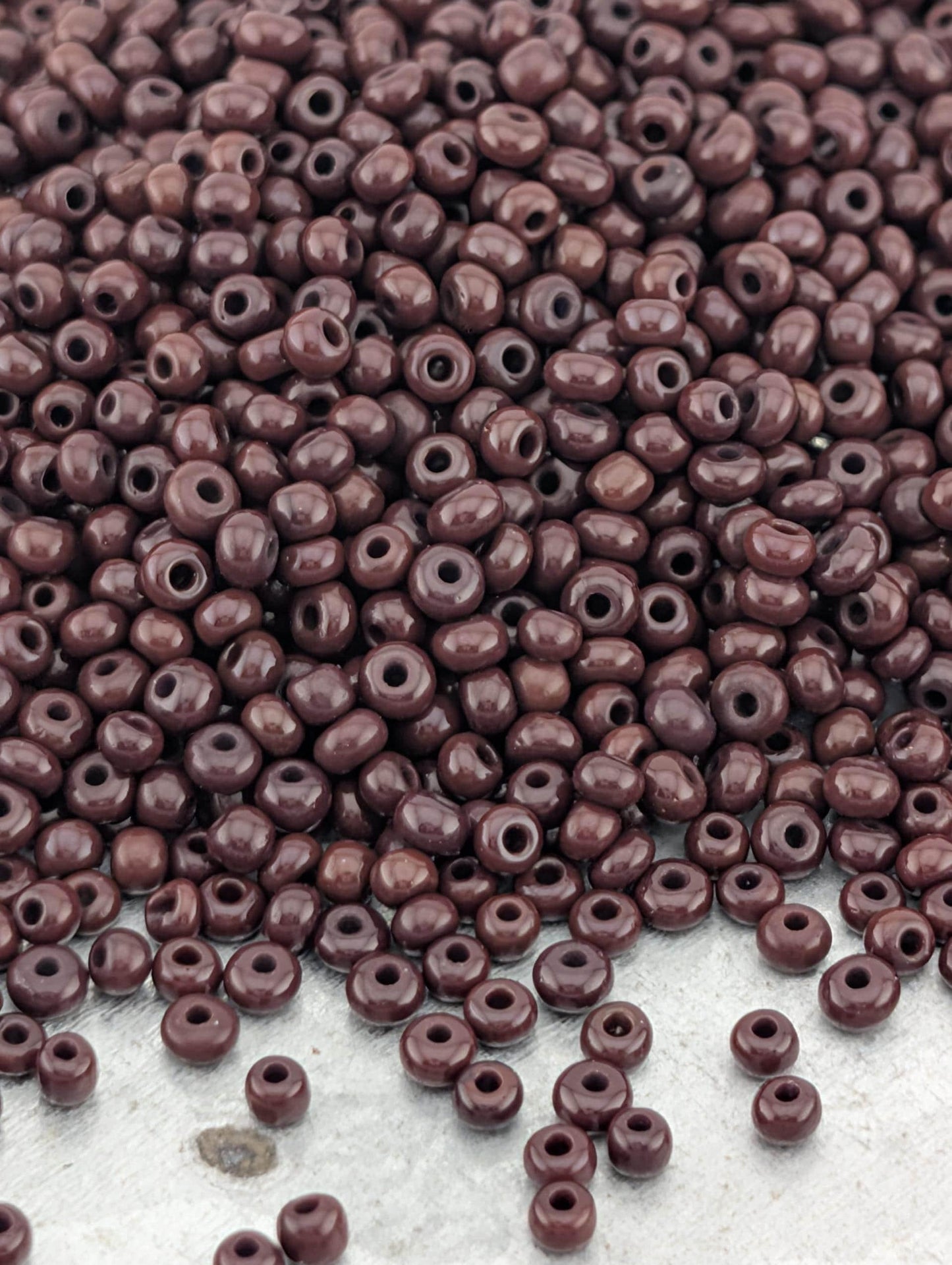 Preciosa Seed Beads - Opaque Dark Brown Size 11/0 | Premium Glass Bead Package